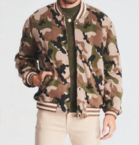 SER.O.YA Bryan Knit Bomber Jacket in camo - men's jacket