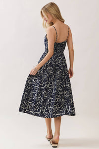 FINAL TOUCH Coastal Pocket Midi Dress in navy blue - women's dress - view 4
