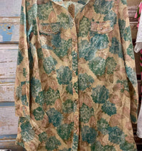 A Rare Bird - Hydrangea Snap Front Dress/tunic