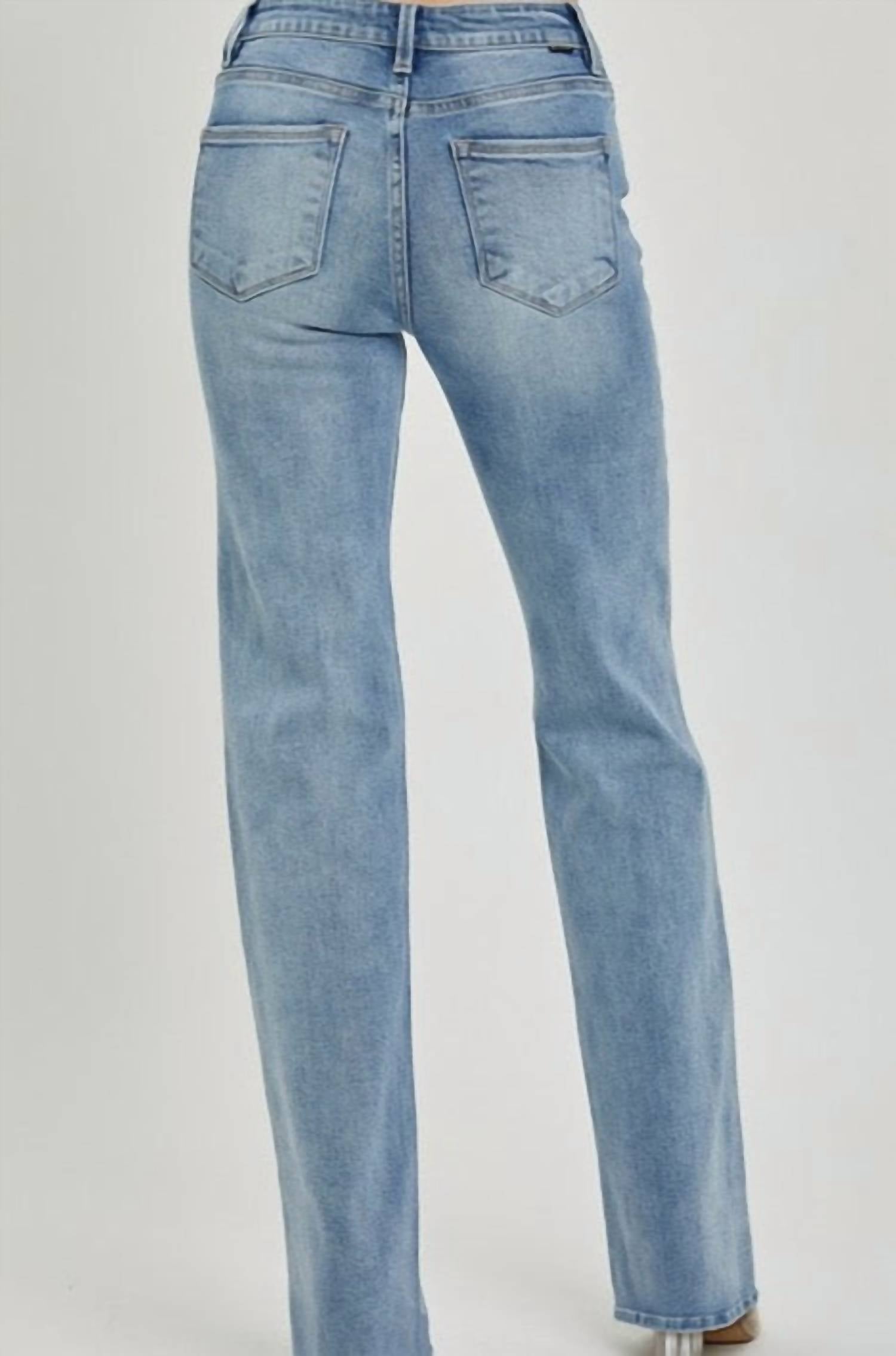 Risen - Mid Rise Straight Leg Jeans