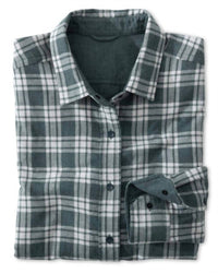 SOUTHERN TIDE Melbourne Reversible Plaid Sportshirt in heather dark slate - men's shirt - alternate view