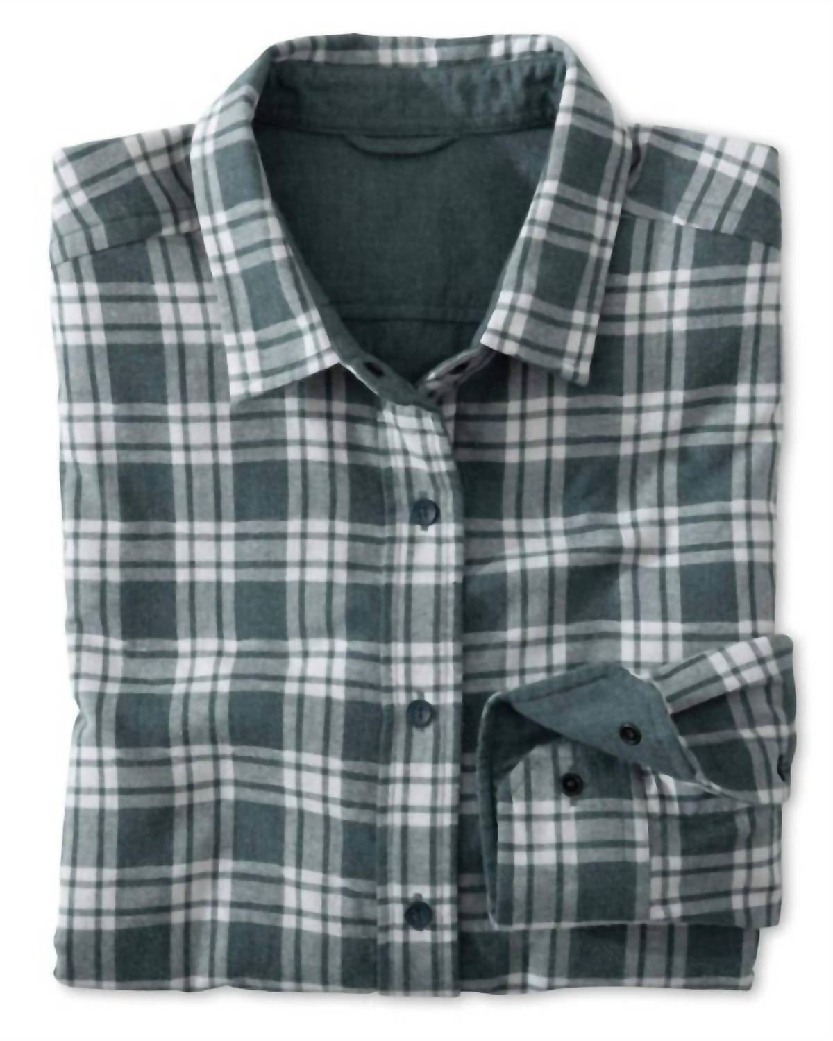 SOUTHERN TIDE Melbourne Reversible Plaid Sportshirt in heather dark slate - men's shirt - alternate view