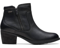 Clarks Women's Neva Zip Waterproof Boots in black leather - women's shoe