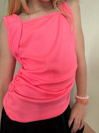 Mia - Tween Girl's Square Neck Ruched Tank Top