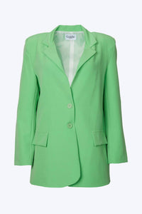 OVERSIZED SINGLE-BREASTED TWILL CREPE BLAZER