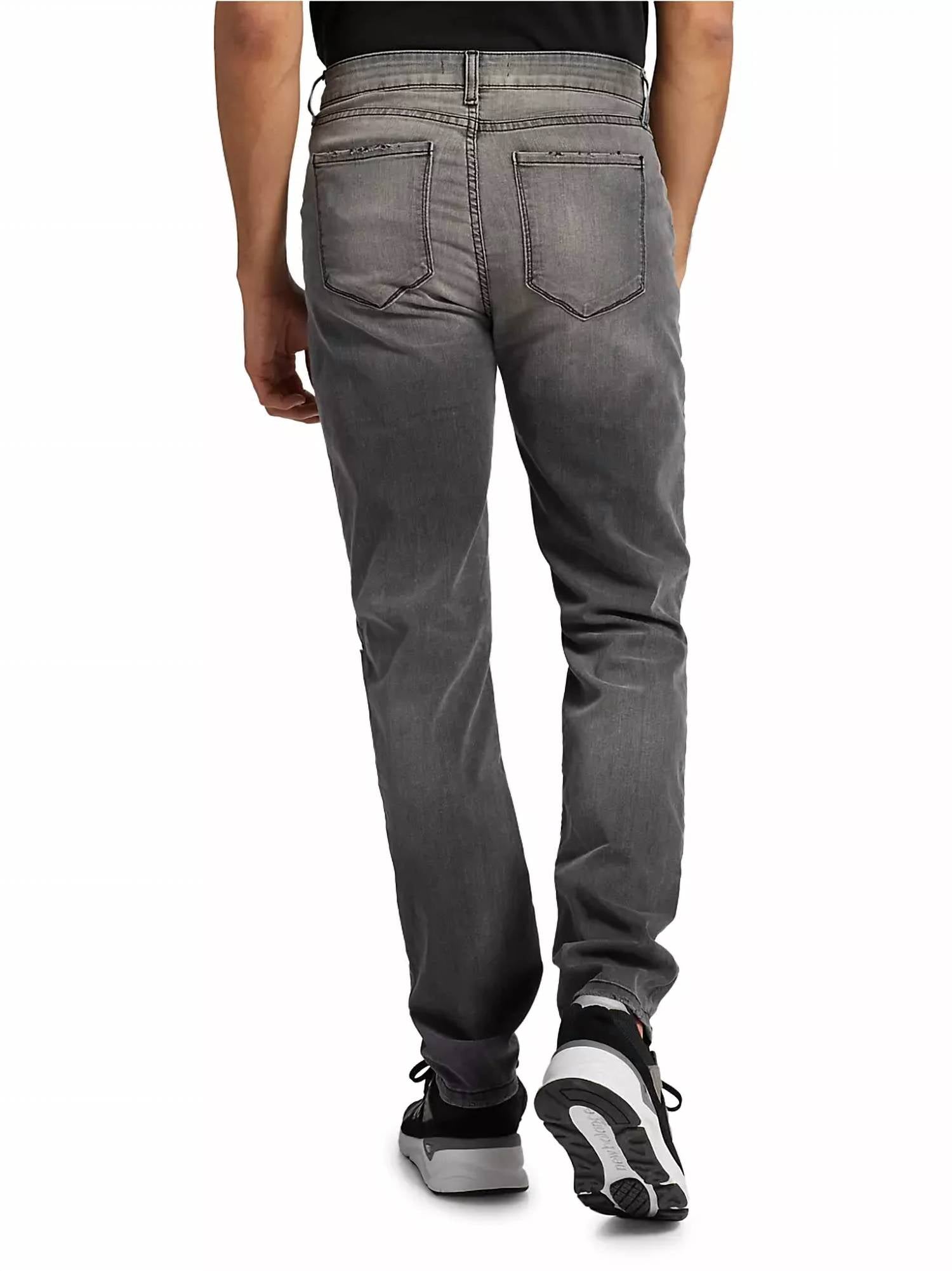 Brando Slim Distressed Greigio Jean