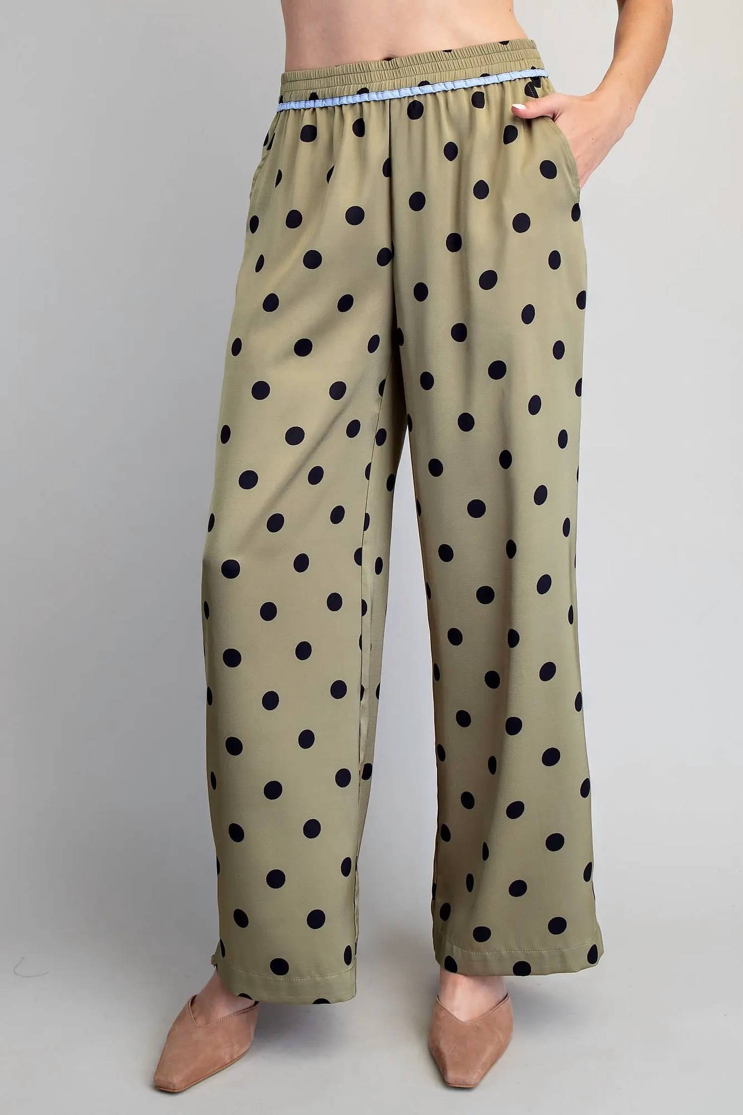 Ee:Some - Polka Dot Wide Leg Pant