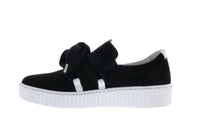 GABOR Women's Slip On Trainer Sneaker in soft nubuk cervo schwarz weiss ice - women's sneaker - detail view