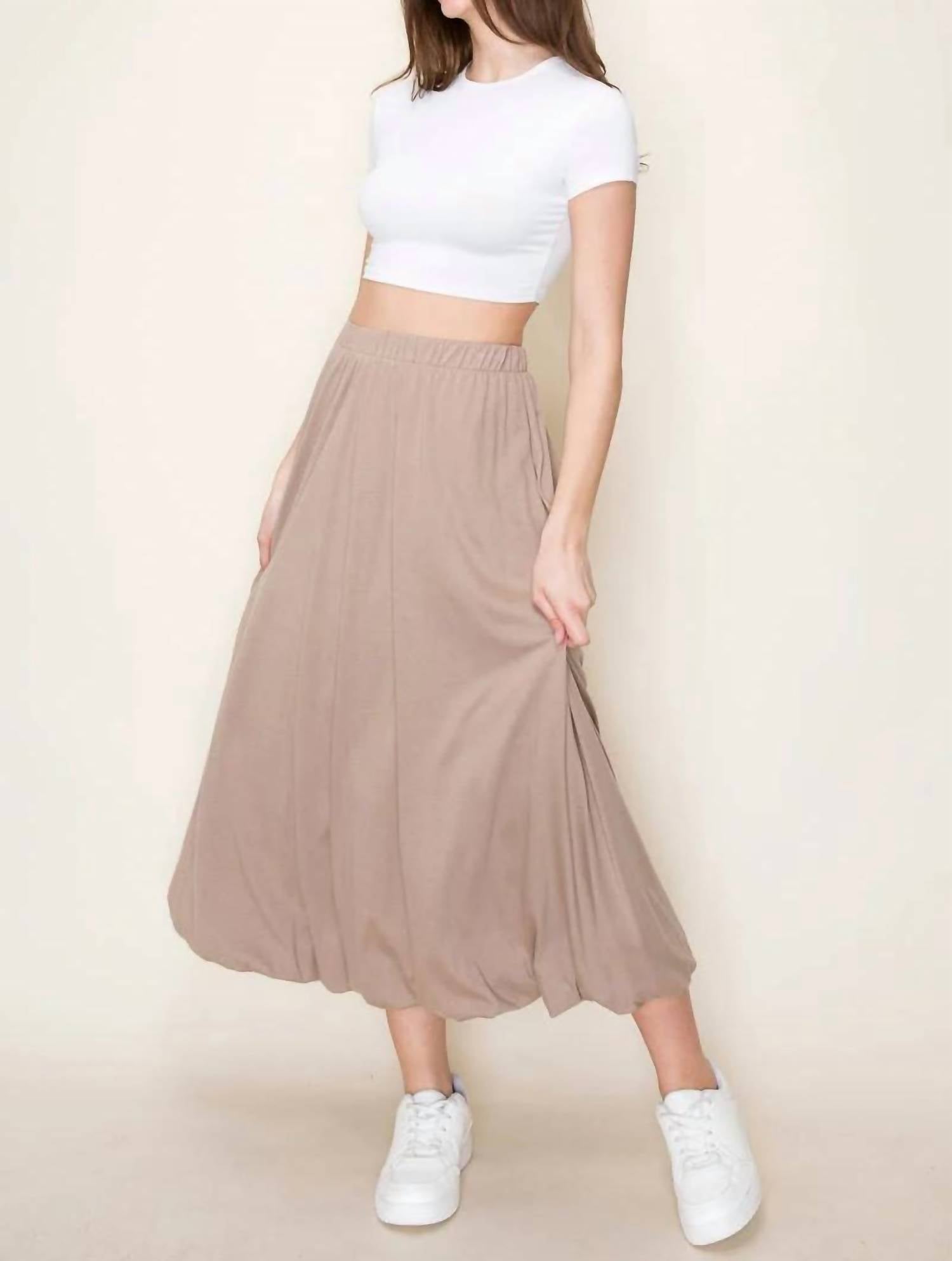 Tres Bien - Cotton Bubble Midi Skirt
