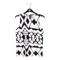 Clara Sun Woo Modern Jewel Neck Tank in bone black - women's tank top - view 4
