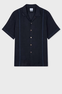 Paul Smith - Linen Short-sleeve Blanket-stitch Shirt