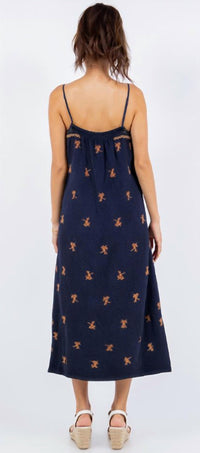 Paparazzi - Viscose Embroidered Tank Dress With Lace Trim