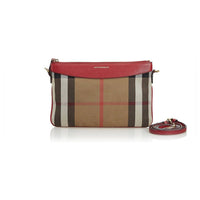 Burberry - Women's Peyton House Check Derby Grain Leather Pouch Crossbody Bag