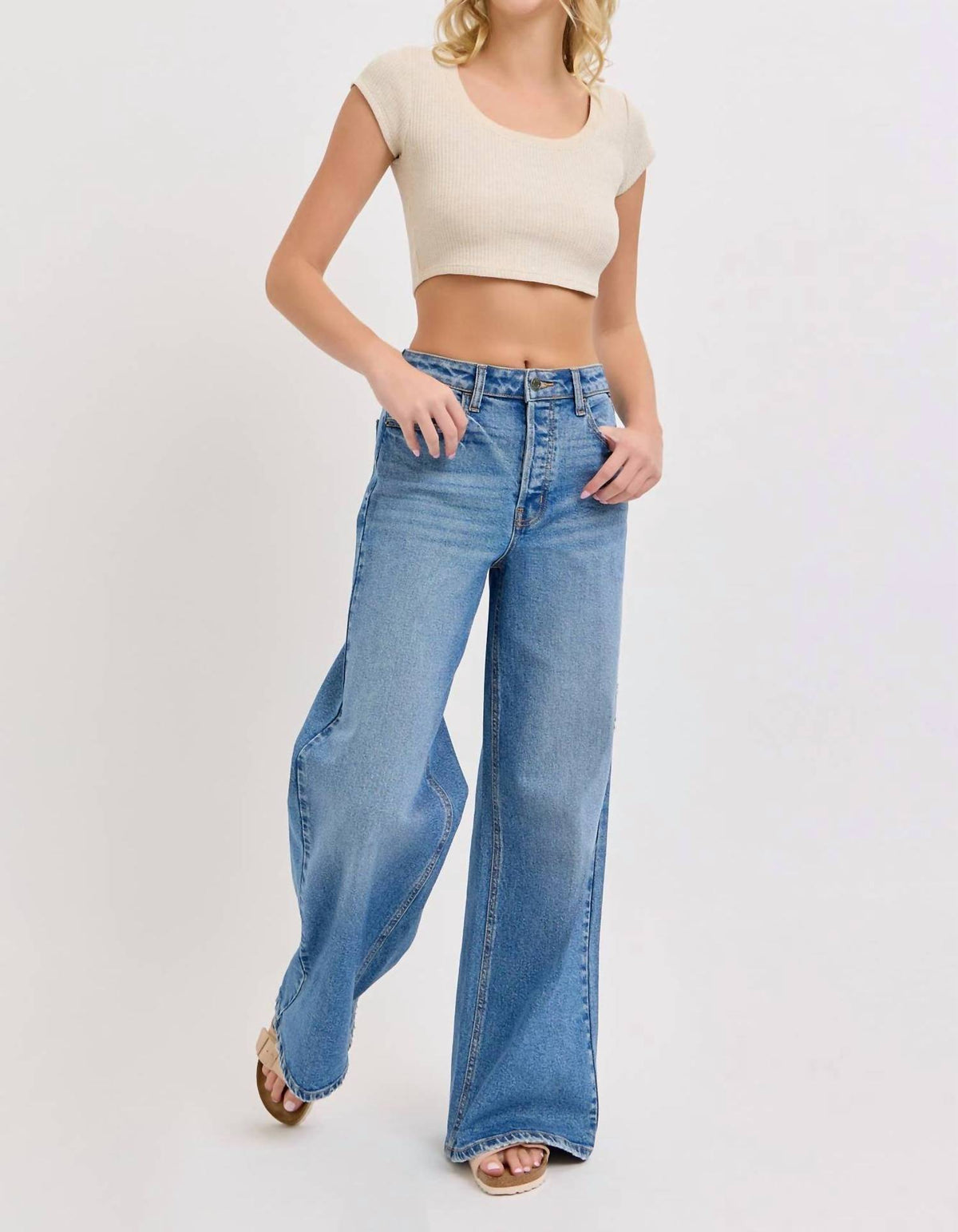 Cello - Broke Girl High Rise Wide Leg Jean