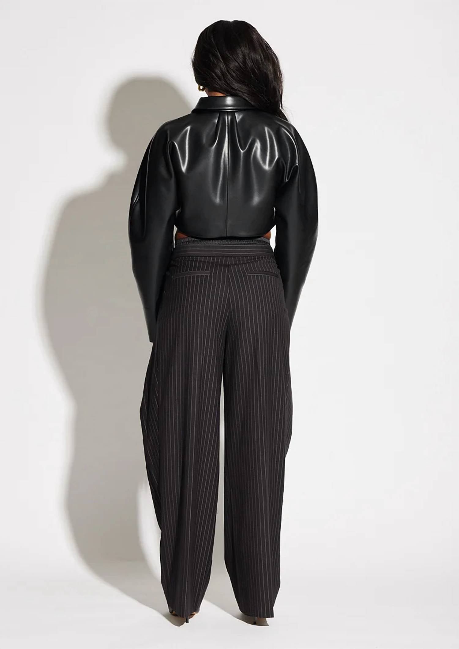 Circular Path - Crop Vegan Leather Jacket
