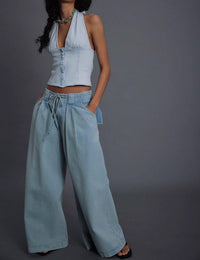Free People - RAMONA DENIM HALTER TOP