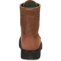 Justin Boots Men's Livestock Round Steel Toe Lace-up Work Boots in aged brown - men's boots - alternate view