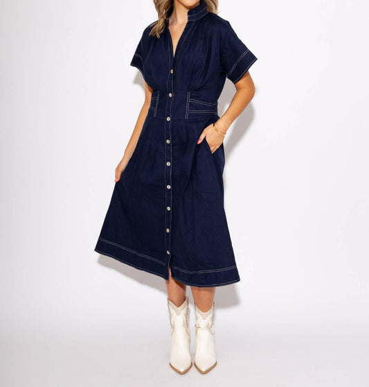 Thml - Cinched Waist Button-down Midi Dress