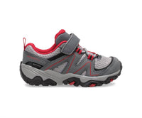 MERRELL Infant-Toddler Trail Quest Sneaker in grey black red - kids' sneaker - detail view