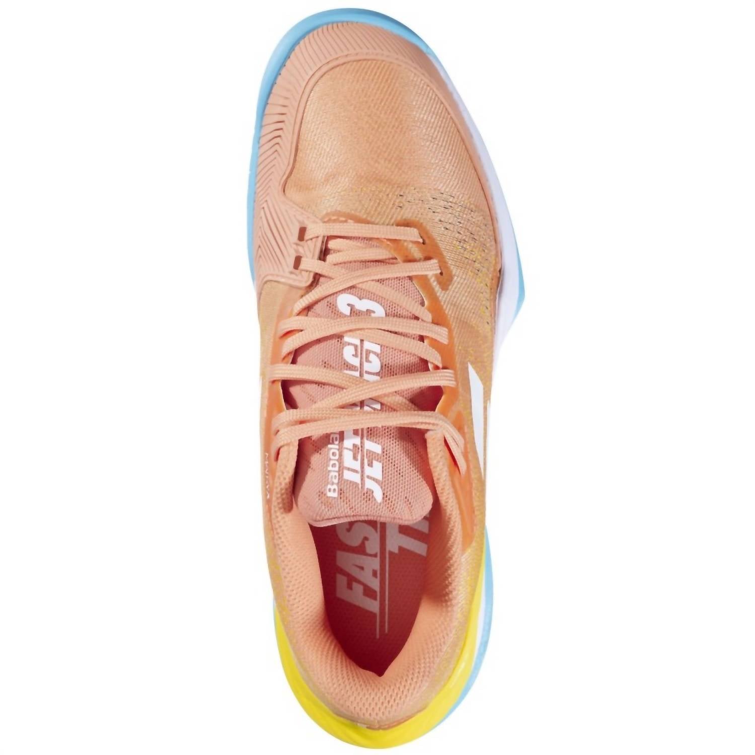 BabolaT Women's Jet Mach 3 Ac Shoe in coral gold fusion - women's sneaker - detail view