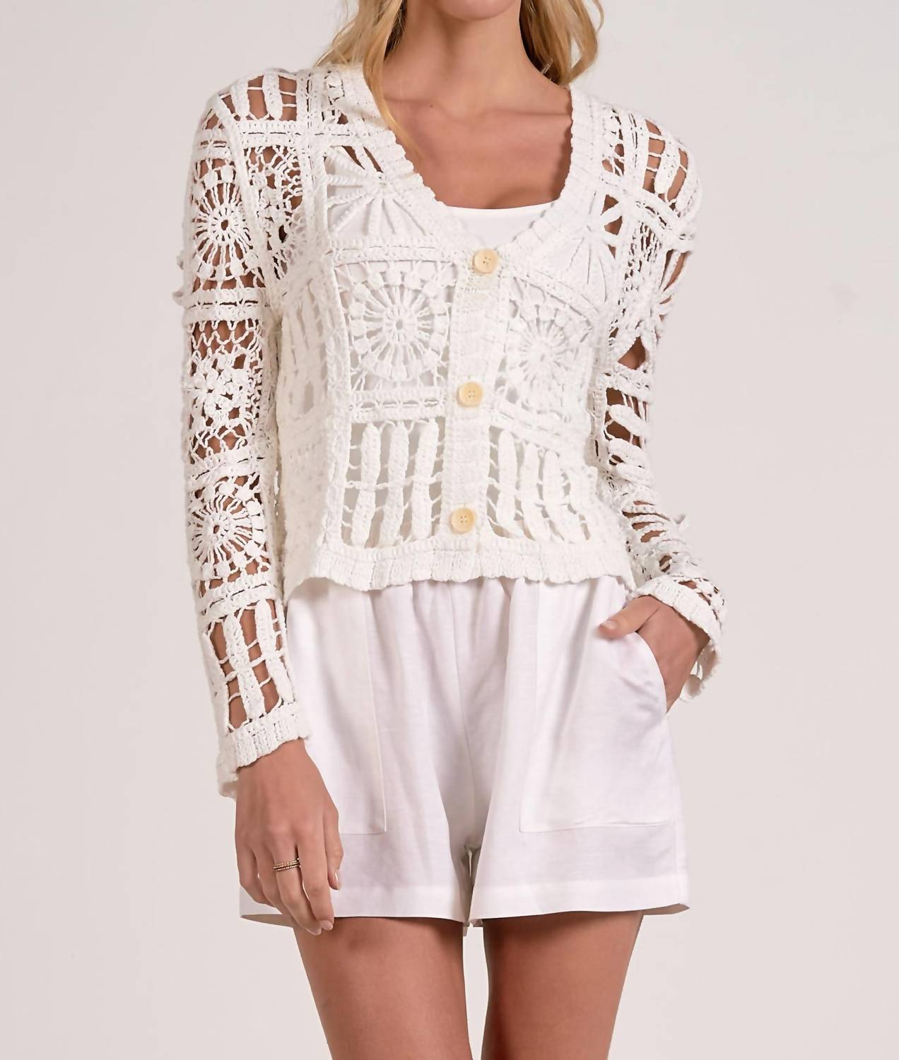 Elan - Women's Blake Crochet Cardigan