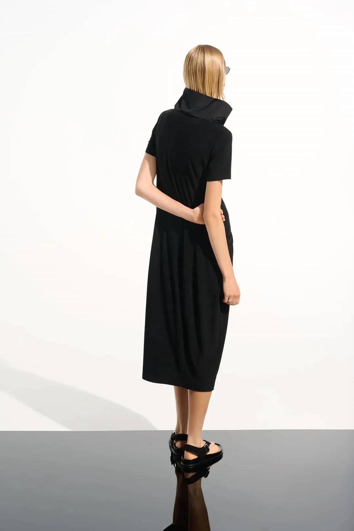 Joseph Ribkoff - Funnel Collar Midi Cocoon Dress