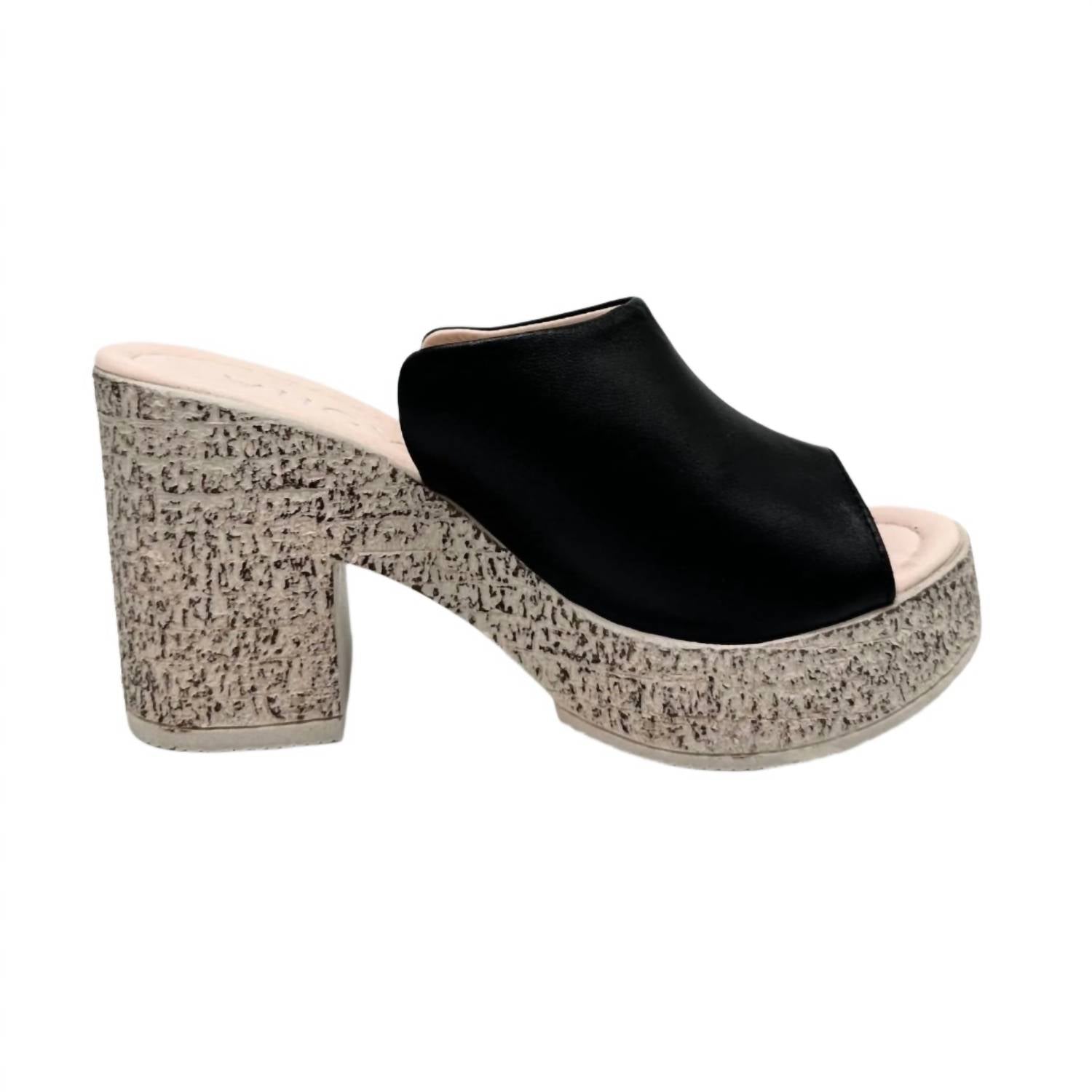 Bonavi - Women's Attica Love Block Heel Mule Sandal