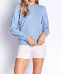 Pj Salvage - Pretty In Pointelle Long Sleeve Lounge Sweater Top