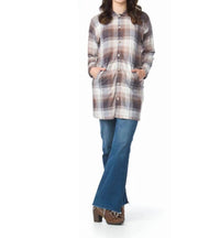 Papillon - Brushed Plaid Button Up Sweater Dress