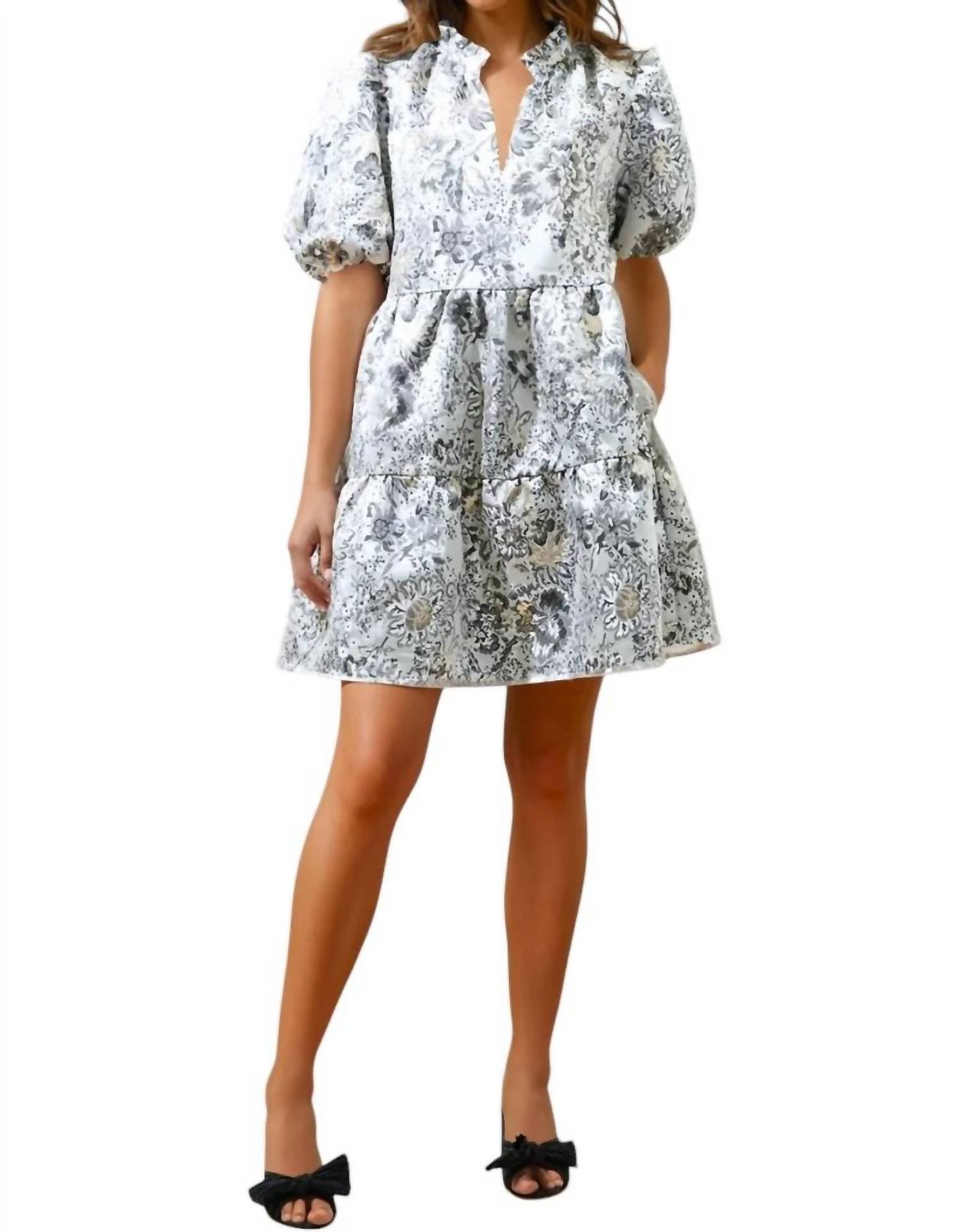Sugarlips - Christina Jacquard Jacey Babydoll Mini Dress