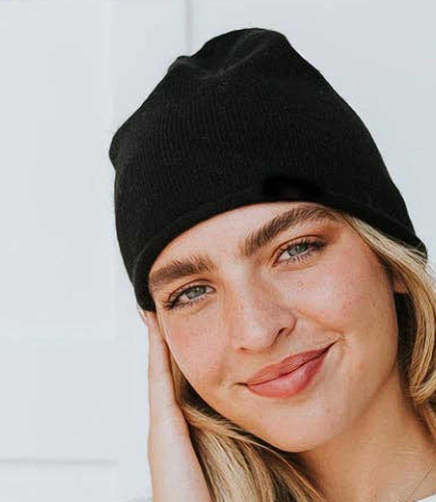 Pretty Simple - Rolled Edge Cashmere Blend Beanie Hat