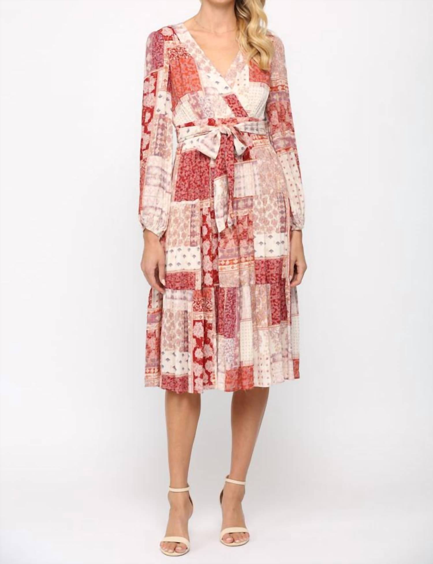 Fate - Mixed Print Tiered Midi Dress