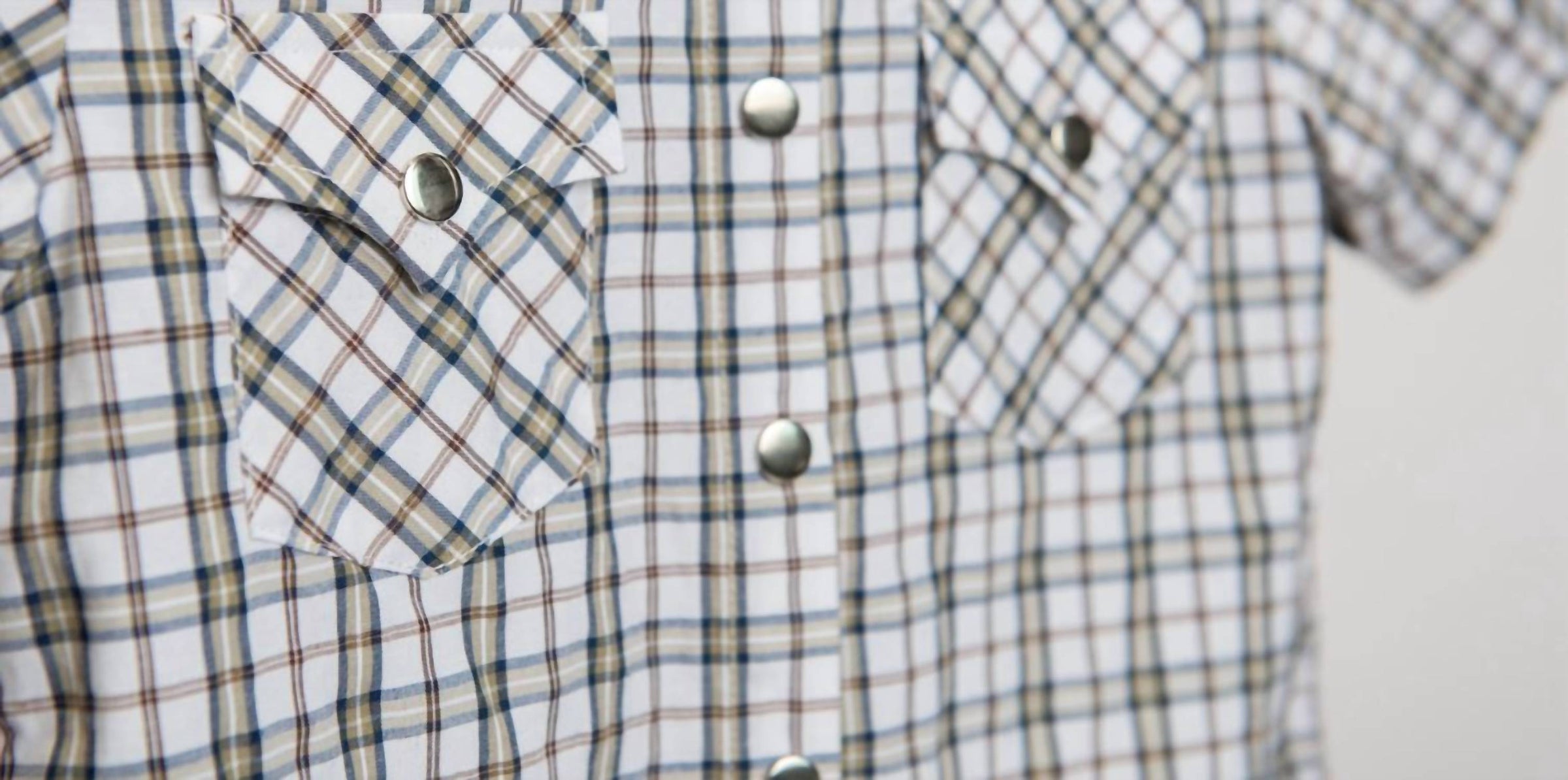 American Farm Company - Boys Youth Plaid Pattern Metal Snap Shirt
