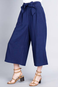 Tea N Rose - Cropped Flare Pant With Bow Waistband