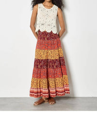 Apricot - Circles Crochet Shell Top