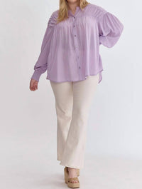 Entro - Sara Curve Pleated Detail Button Up Blouse
