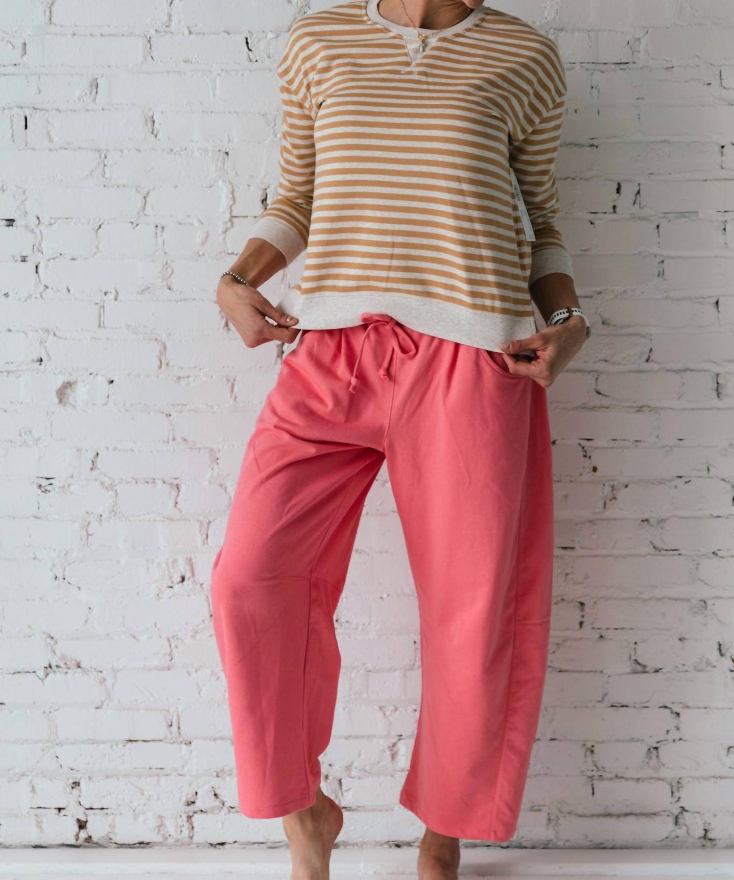 Mittoshop - Mid Rise Pull On Barrel Pants