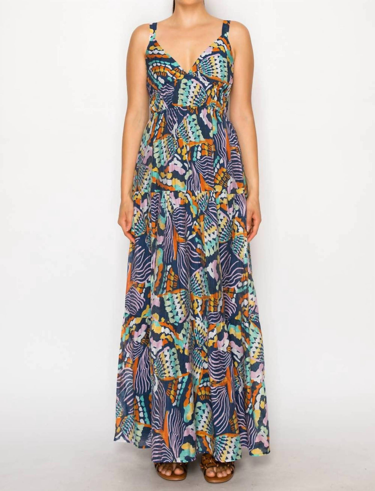 Meet Me In Santorini - Chromatic Odyssey Maxi Dress