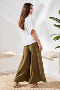 Tribal - Aven Airflow Pleated Pants With Elastic Waistband
