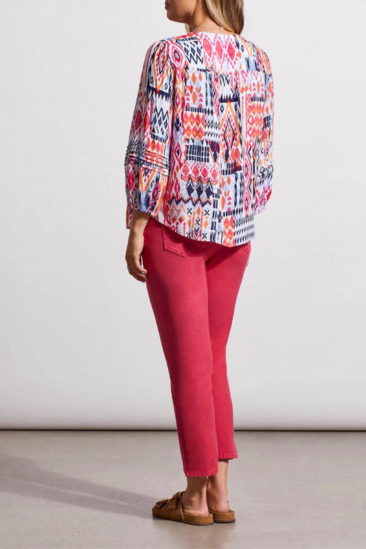 Tribal - Pattern Button Front Blouse