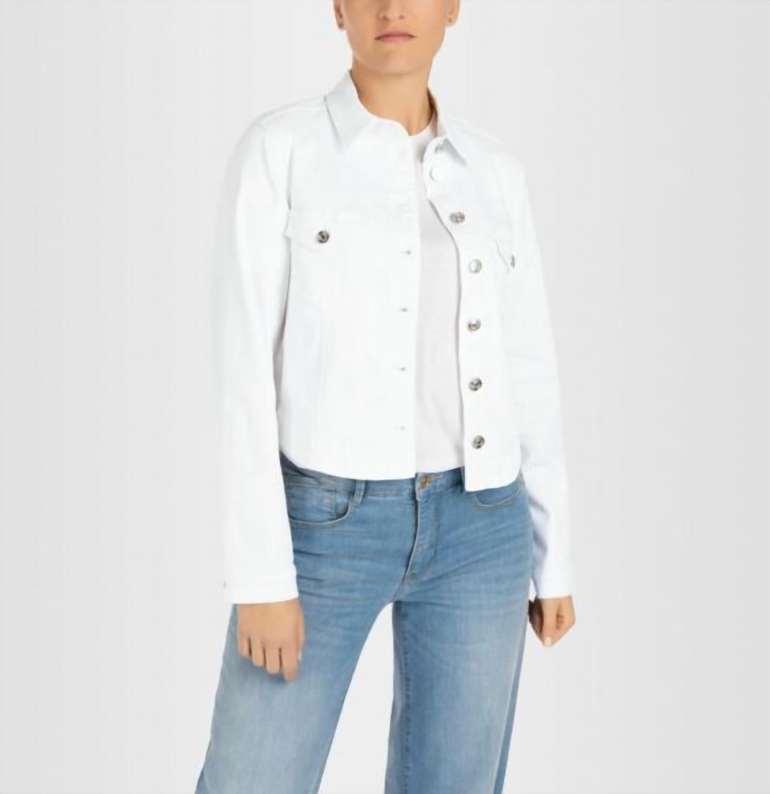 MAC Rich Jacket in white denim - women's jacket - detail view