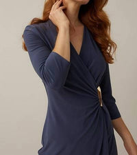 Joseph Ribkoff Midi Wrap Dress in mineral blue - women's dress - view 4
