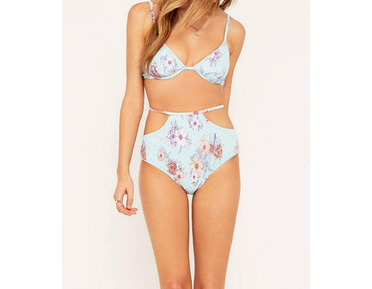 AMAZONIA FLORAL SHIRRED HIGH WAISTED BIKINI BOTTOM