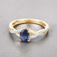 Diana M Jewels - Women's Oval Natural Blue Sapphire Fashion Ring (1.04 Ct) - Petite