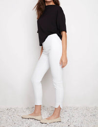 Up! - Loom Textured Petal Slit Ankle Pant