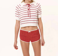 For Love & Lemons - Betsy Striped Polo Tee
