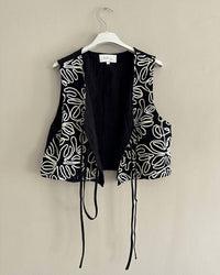In February - Beautifully Embroidered Knit Vest