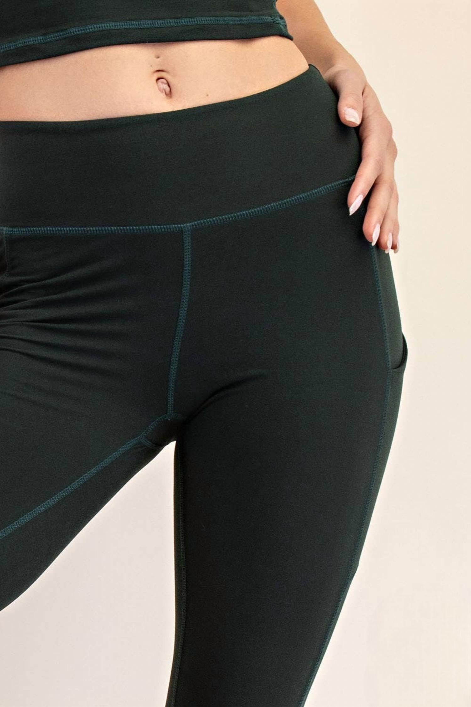 RAE MODE Butter Basic Legging With Pockets in black - women's pants - alternate view