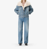 IRO Sophia Denim Jacket in blue vintage - women's jacket