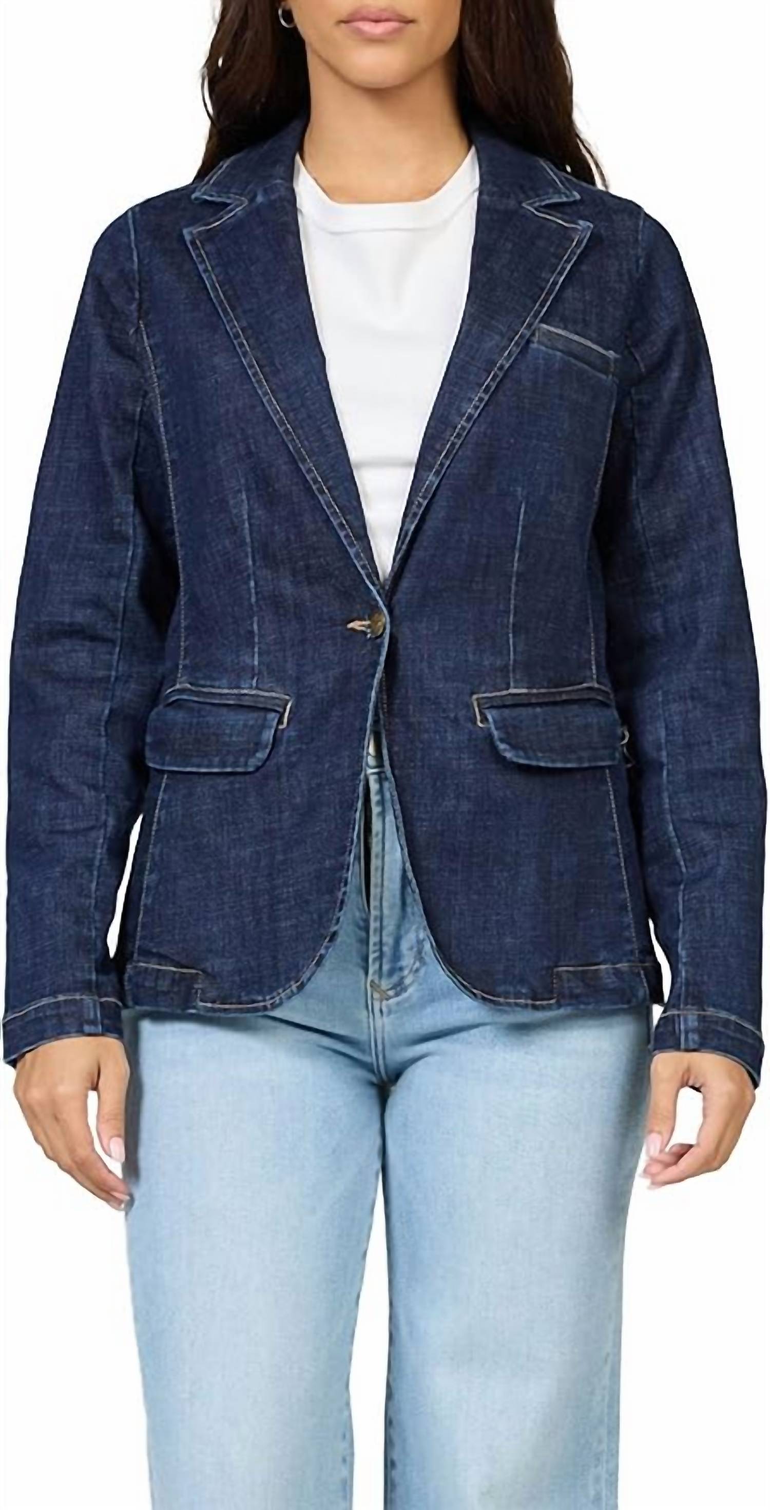 DEAR JOHN DENIM Minah Denim Blazer in naval academy - women's jacket - view 5